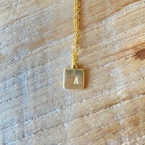 Initial A Charm Necklace – Minimalist Pendant, Letter A Jewelry